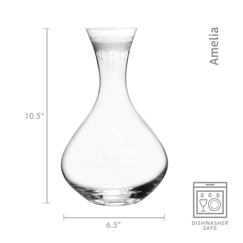 Mikasa Amelia Glass Wine Decanter Carafe, 60Ounce, Clear Wayfair